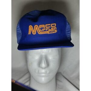 Vintage Maco Muffler Shops Hat Car Truck Mesh Hat Cap Snapback Blue